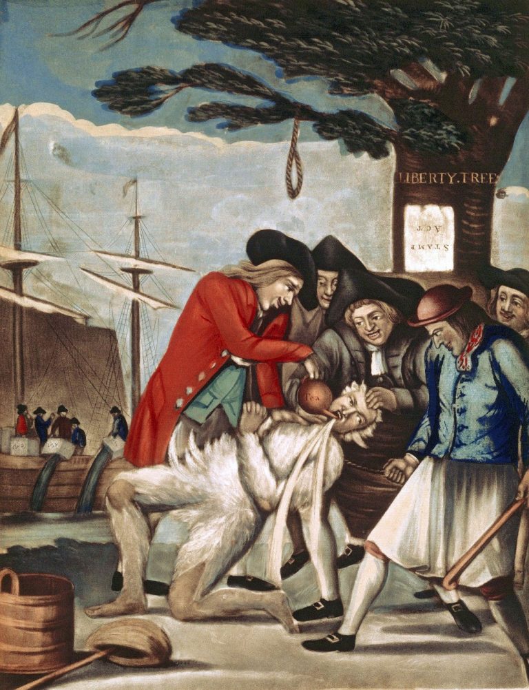 Philip_Dawe_(attributed),_The_Bostonians_Paying_the_Excise-man, or Tarring and Feathering (1774)